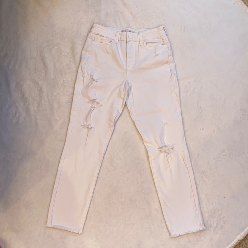 White high rise crop So Jeans